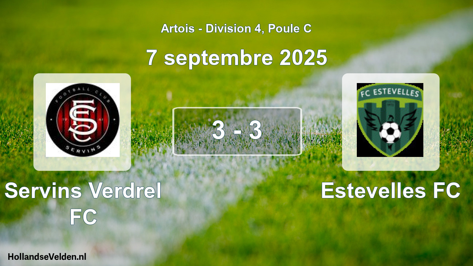 Gespeelde wedstrijd: Servins Verdrel FC - Estevelles FC 3 - 3 (7 september 2025)