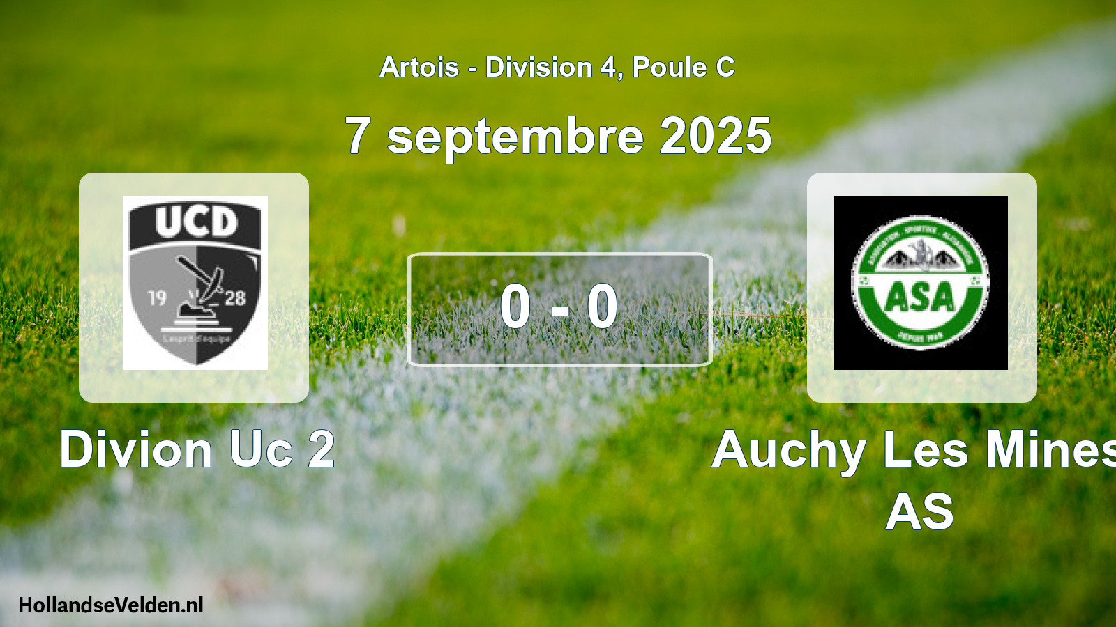 Match joué: Divion Uc 2 - Auchy Les Mines AS 0 - 0 (7 septembre 2025)