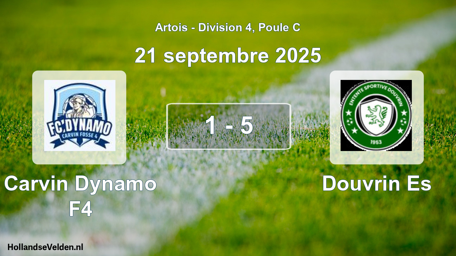 Match joué: Carvin Dynamo F4 - Douvrin Es 1 - 5 (21 septembre 2025)