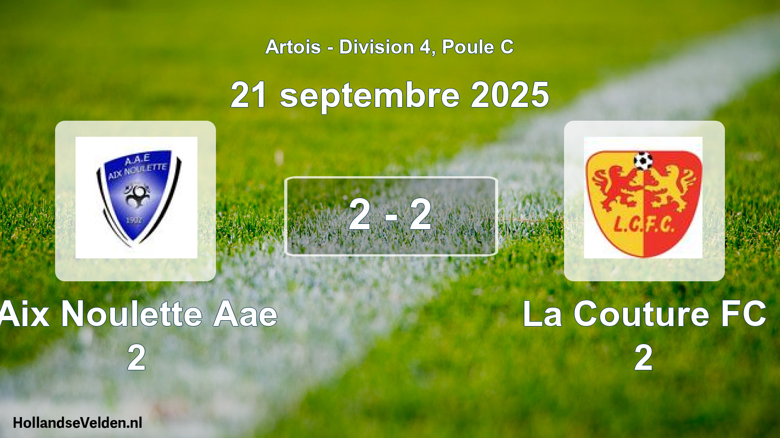 Match joué: Aix Noulette Aae 2 - La Couture FC 2 2 - 2 (21 septembre 2025)
