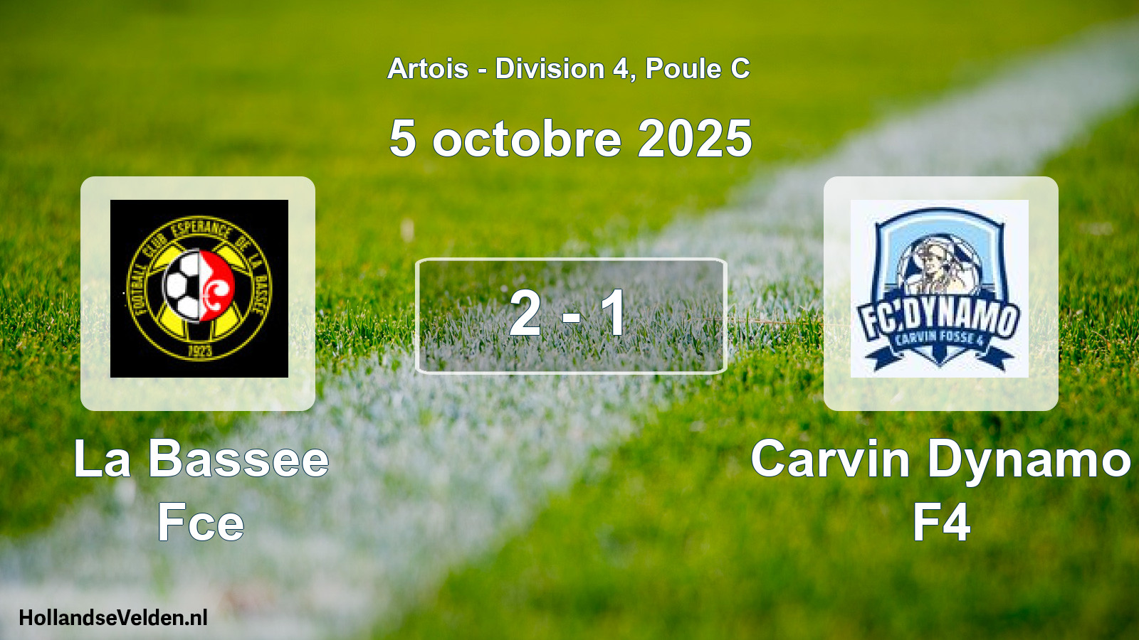 Match joué: La Bassee Fce - Carvin Dynamo F4 2 - 1 (5 octobre 2025)