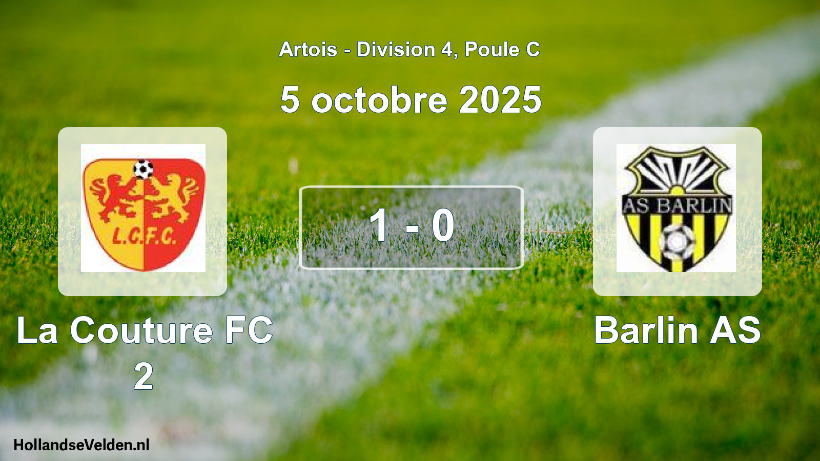 Match joué: La Couture FC 2 - Barlin AS 1 - 0 (5 octobre 2025)