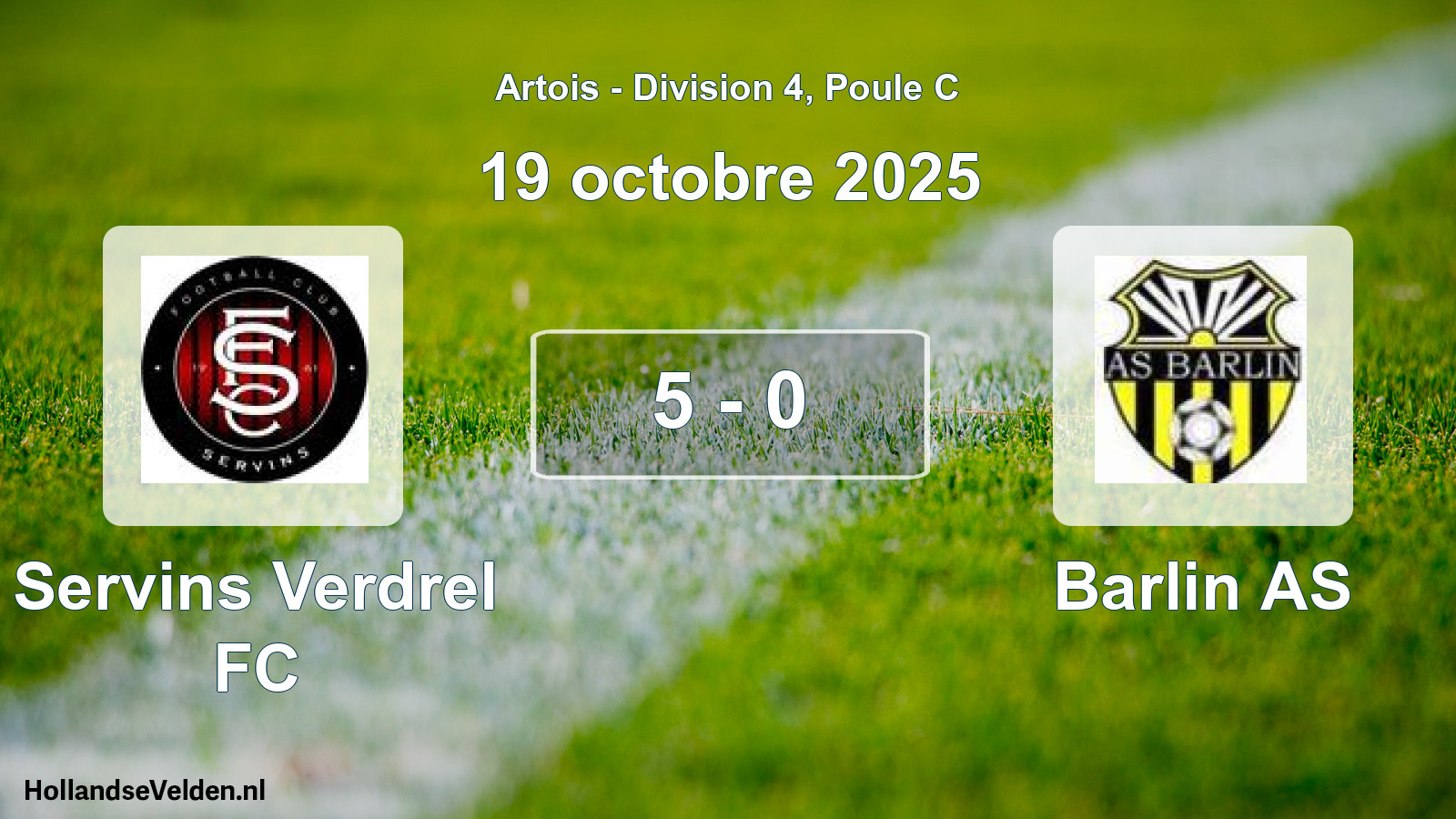 Match joué: Servins Verdrel FC - Barlin AS 5 - 0 (19 octobre 2025)