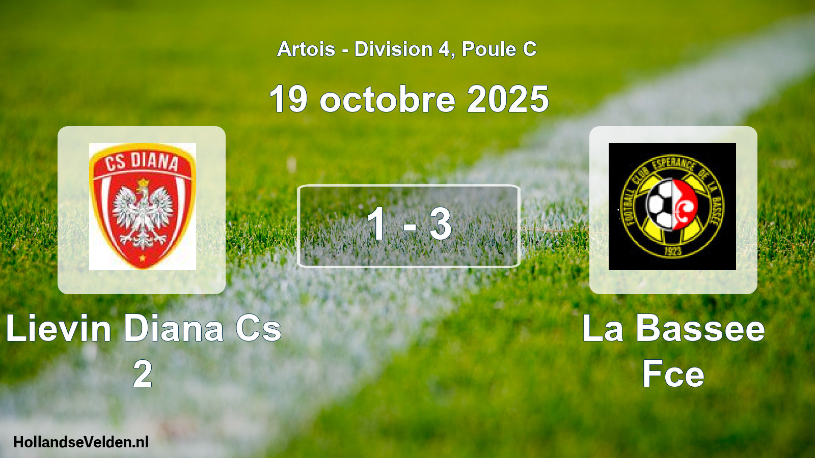 Match joué: Lievin Diana Cs 2 - La Bassee Fce 1 - 3 (19 octobre 2025)