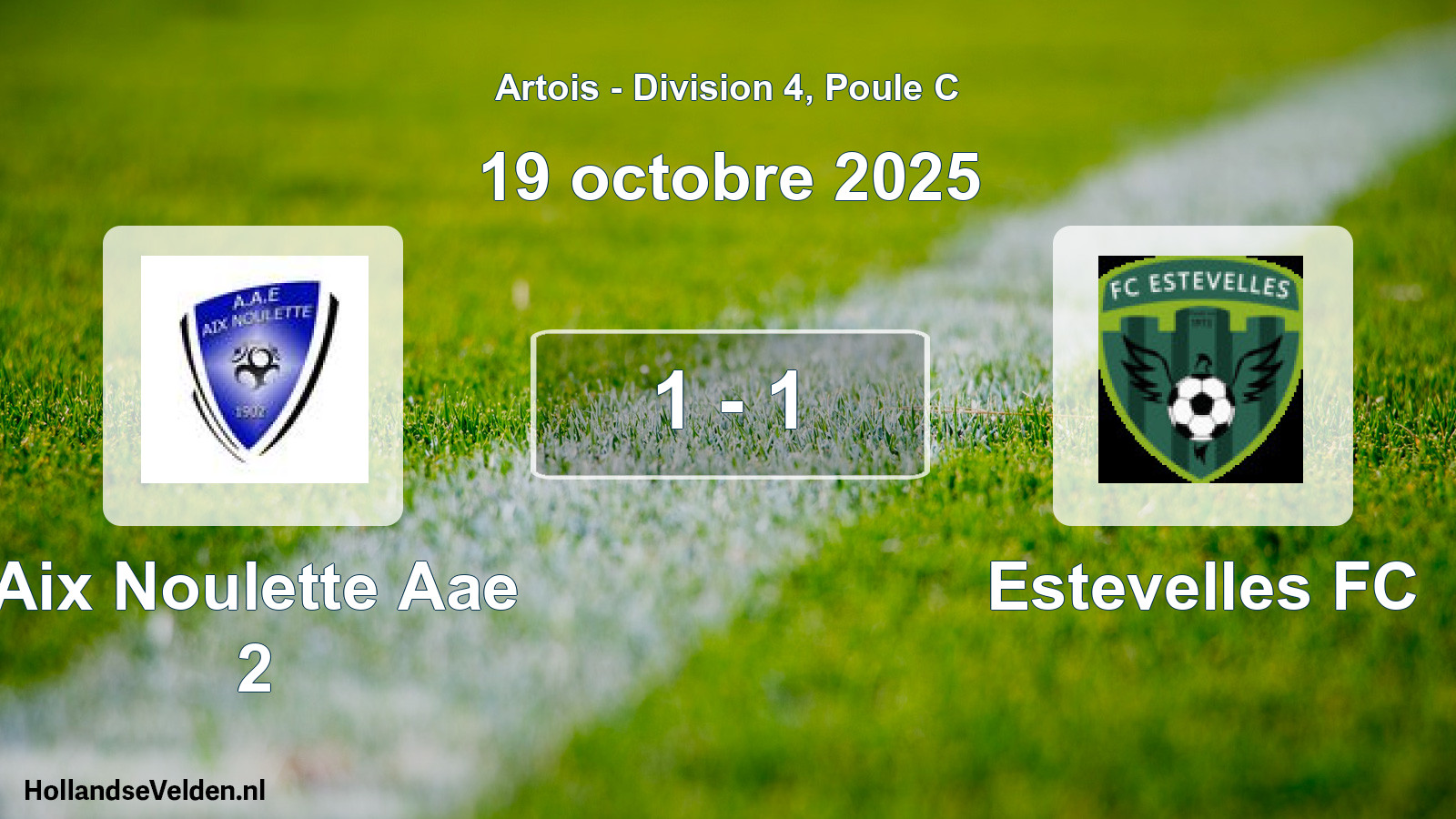 Match joué: Aix Noulette Aae 2 - Estevelles FC 1 - 1 (19 octobre 2025)