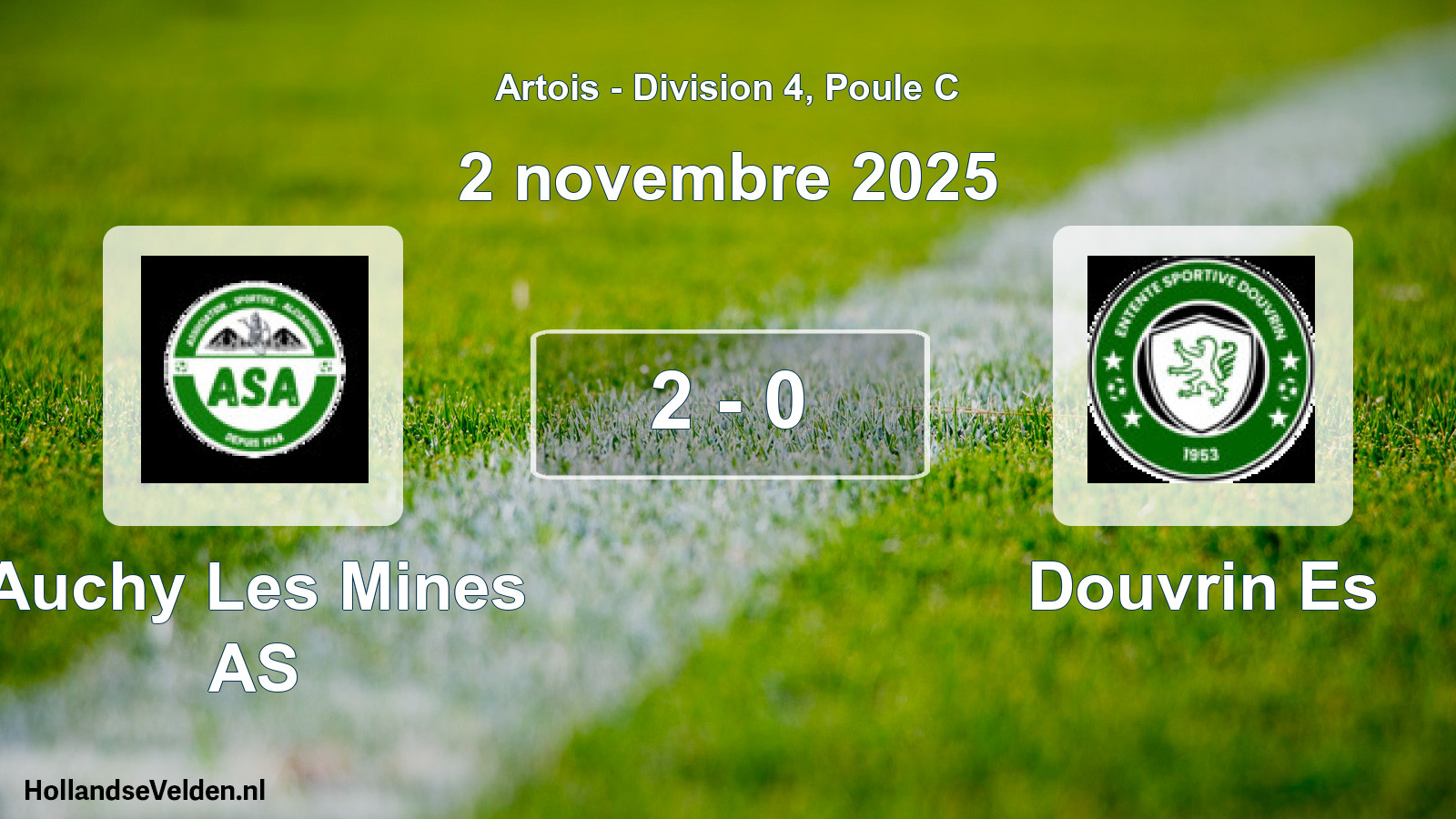 Match joué: Auchy Les Mines AS - Douvrin Es 2 - 0 (2 novembre 2025)
