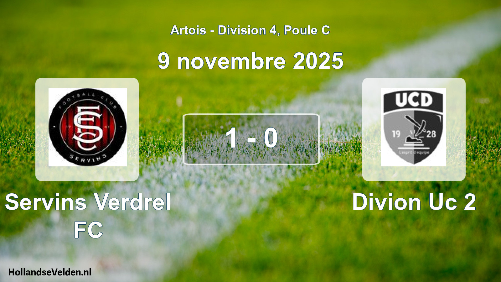 Match joué: Servins Verdrel FC - Divion Uc 2 1 - 0 (9 novembre 2025)