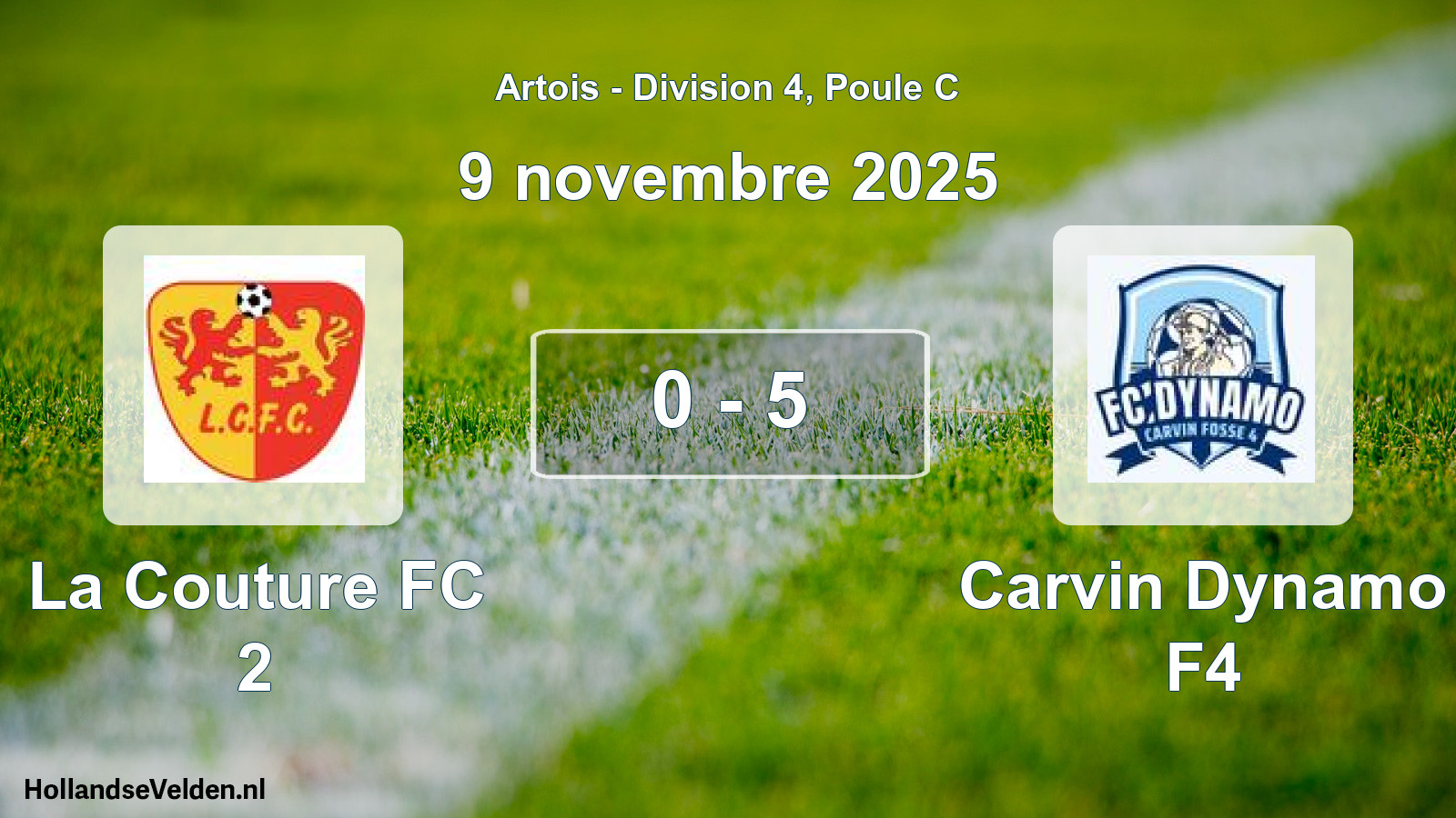 Match joué: La Couture FC 2 - Carvin Dynamo F4 0 - 5 (9 novembre 2025)