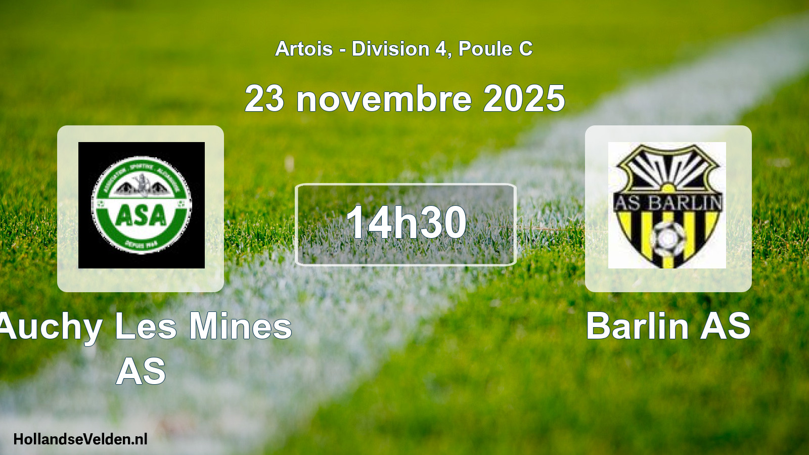 Match programmé: Auchy Les Mines AS - Barlin AS (23 novembre 2025)