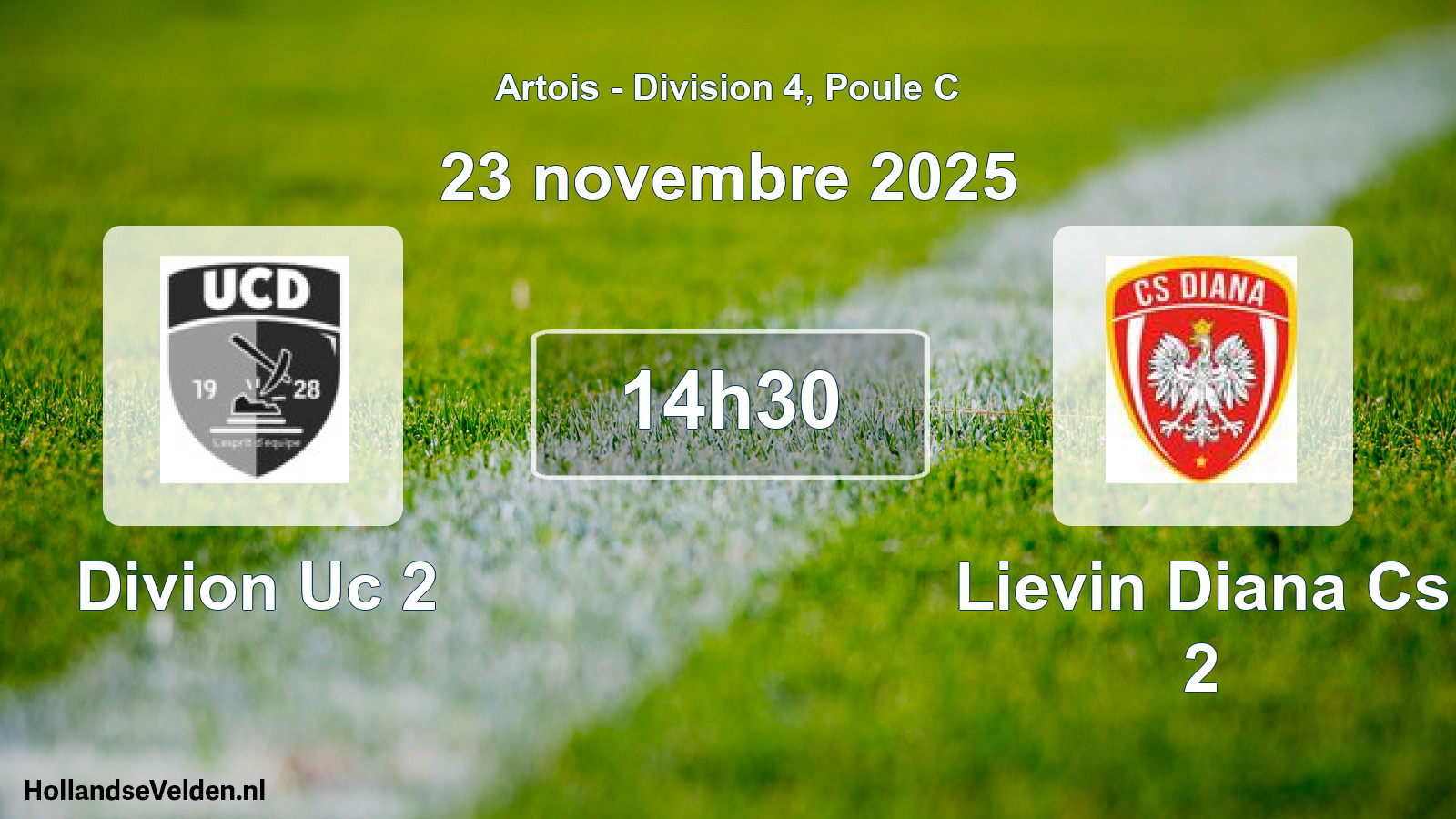 Match programmé: Divion Uc 2 - Lievin Diana Cs 2 (23 novembre 2025)
