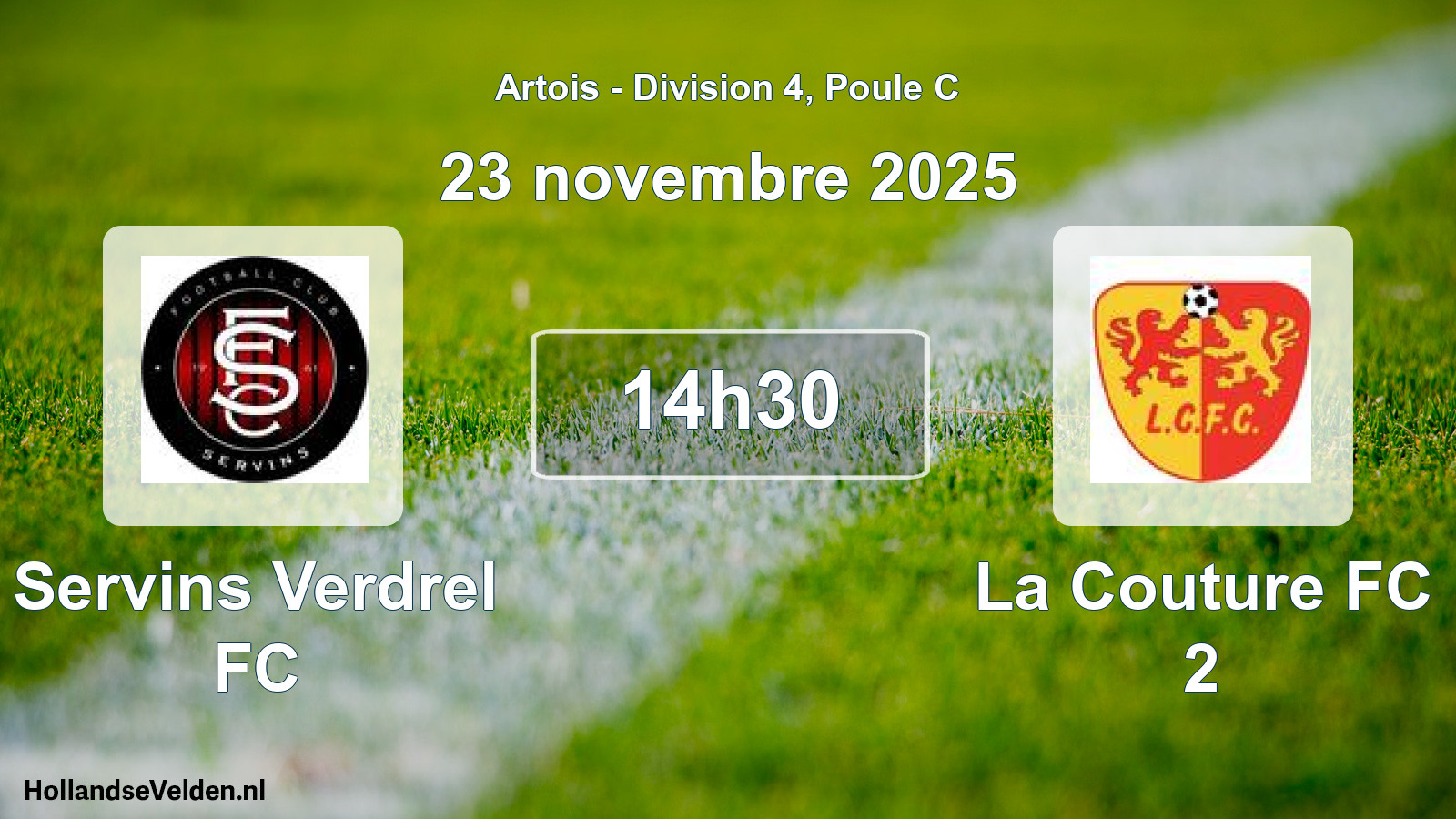 Match programmé: Servins Verdrel FC - La Couture FC 2 (23 novembre 2025)
