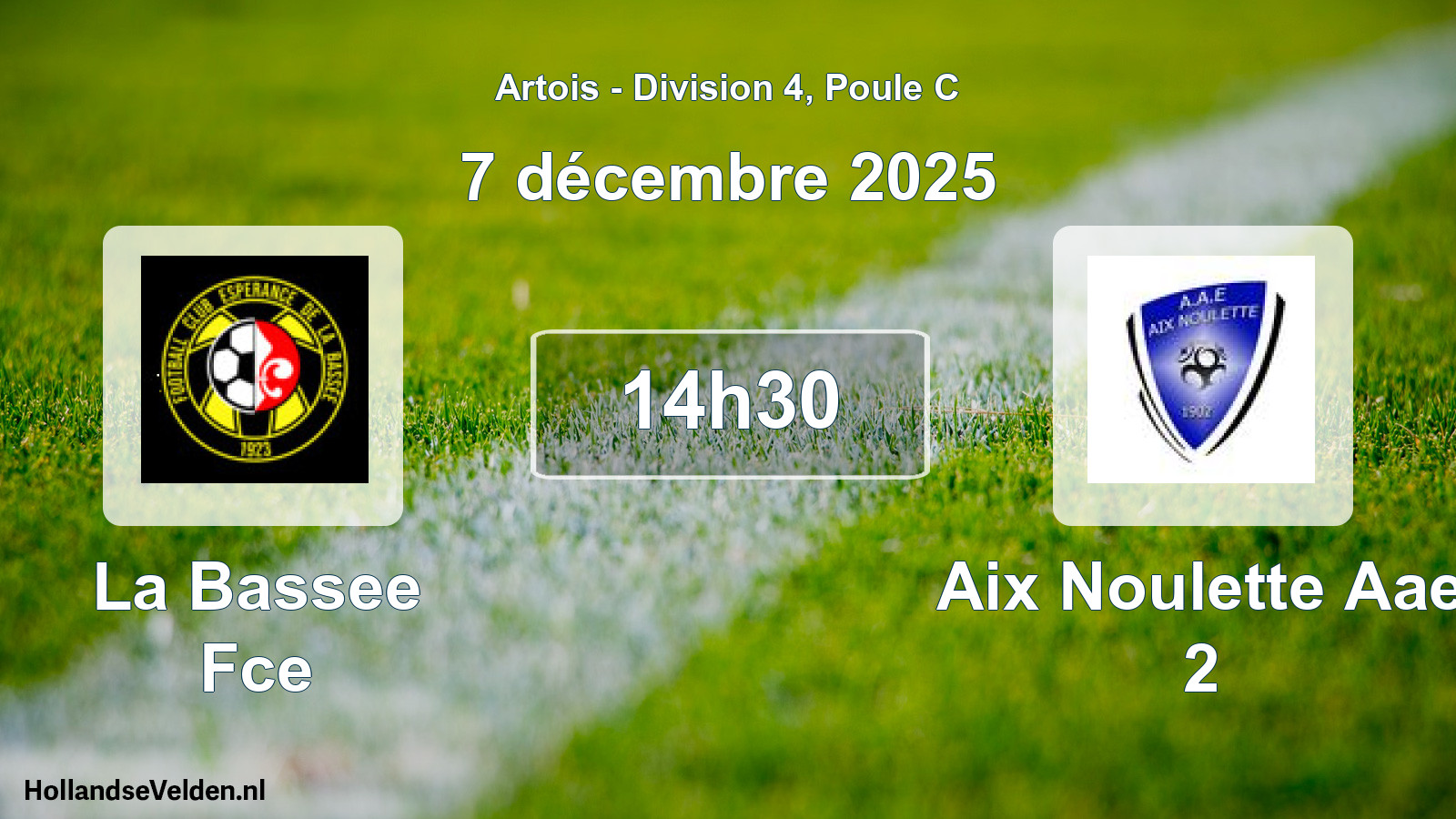 Match programmé: La Bassee Fce - Aix Noulette Aae 2 (7 décembre 2025)