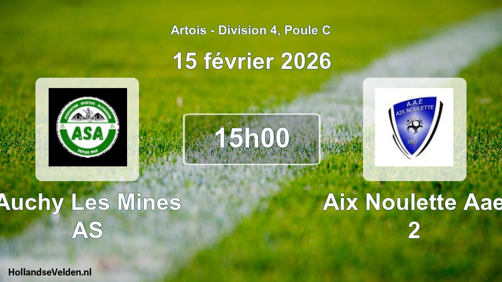 Scheduled Match: Auchy Les Mines AS - Aix Noulette Aae 2 (15 February 2026)