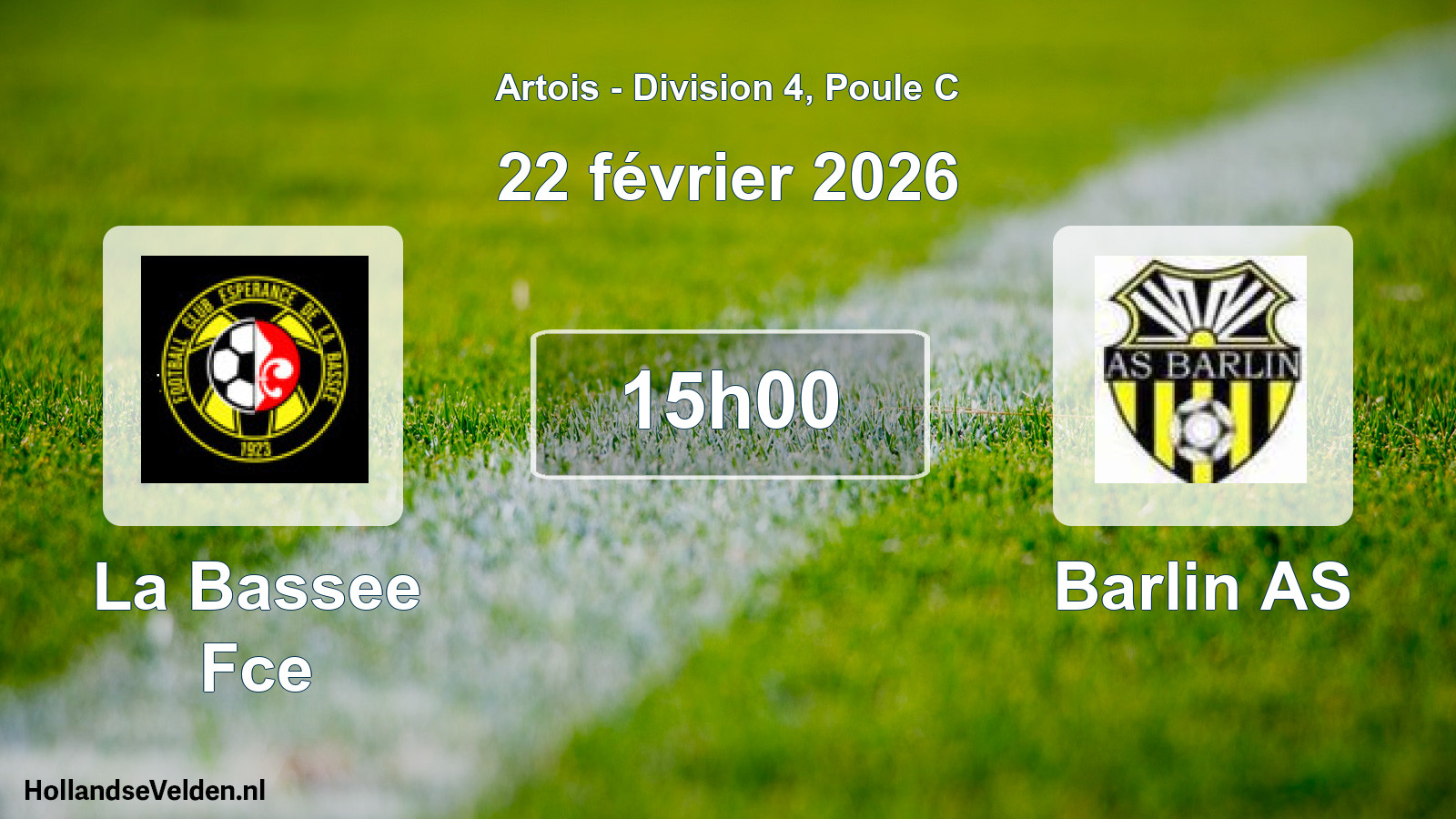 Geplande wedstrijd: La Bassee Fce - Barlin AS (22 februari 2026)