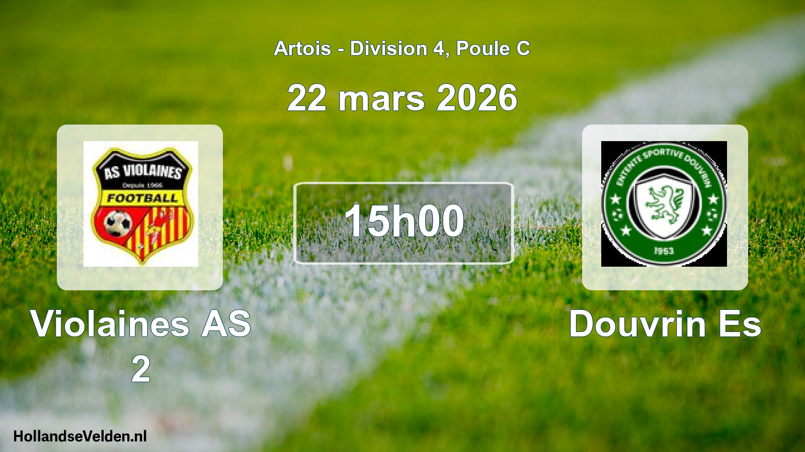 Match programmé: Violaines AS 2 - Douvrin Es (22 mars 2026)