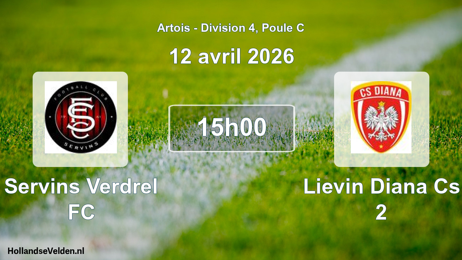 Scheduled Match: Servins Verdrel FC - Lievin Diana Cs 2 (12 April 2026)