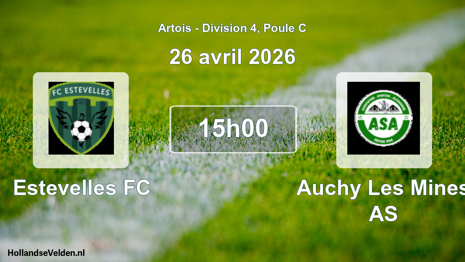 Match programmé: Estevelles FC - Auchy Les Mines AS (26 avril 2026)
