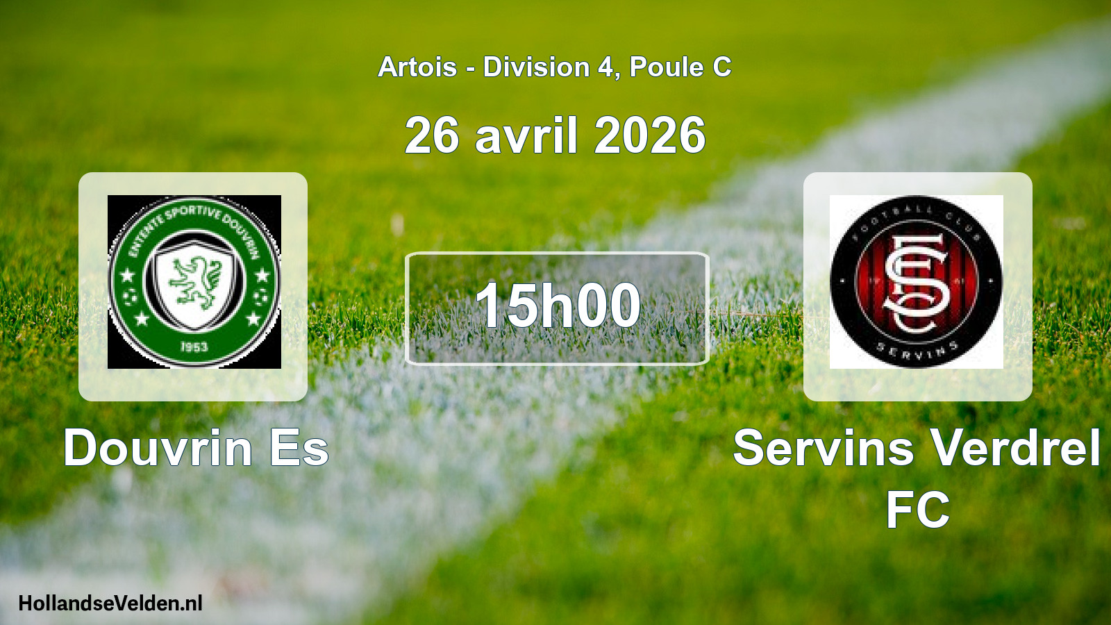 Match programmé: Douvrin Es - Servins Verdrel FC (26 avril 2026)