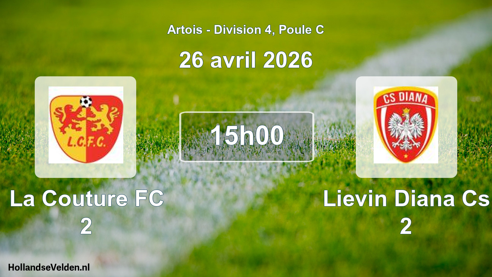 Match programmé: La Couture FC 2 - Lievin Diana Cs 2 (26 avril 2026)