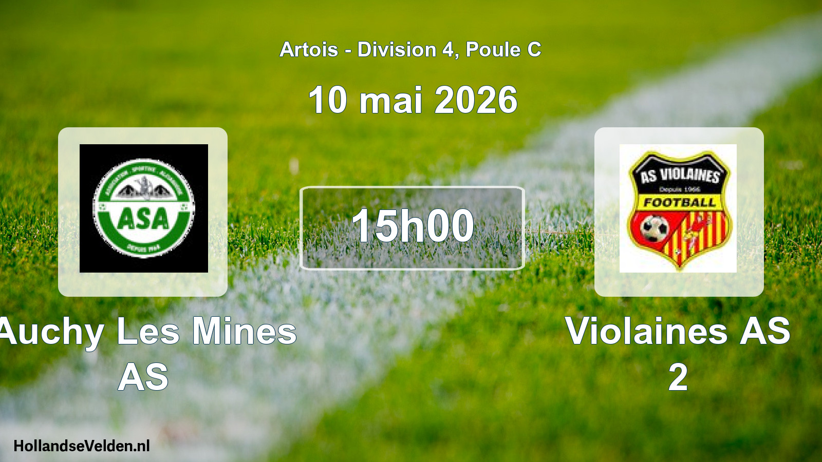 Geplande wedstrijd: Auchy Les Mines AS - Violaines AS 2 (10 mei 2026)