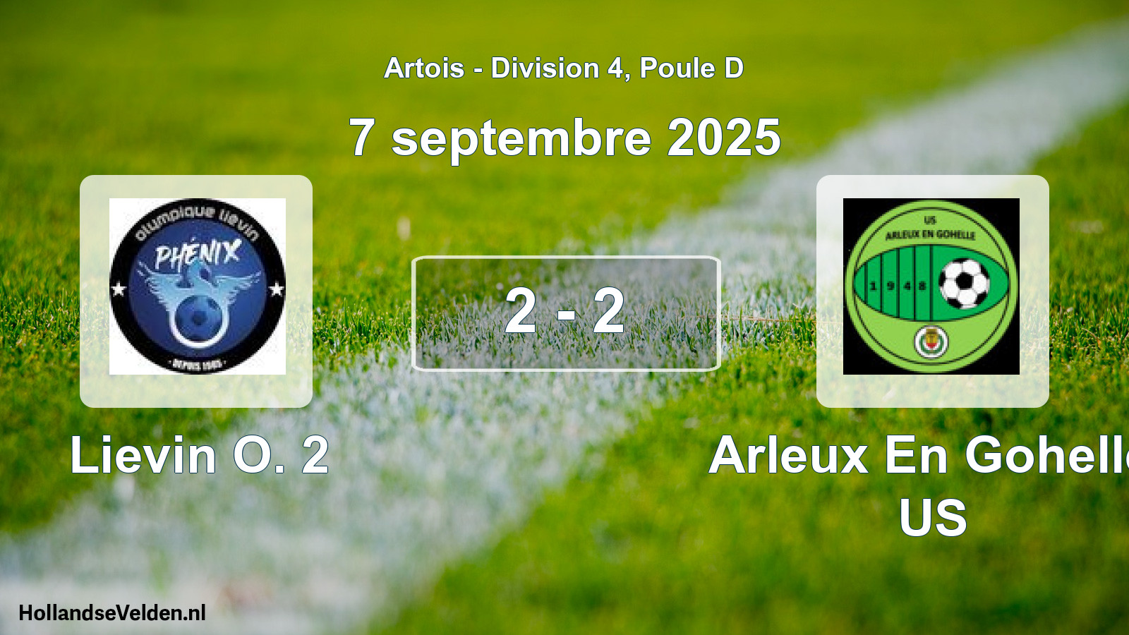 Total number of matches played: Lievin O. 2 - Arleux En Gohelle US 2 - 2 (7 September 2025)