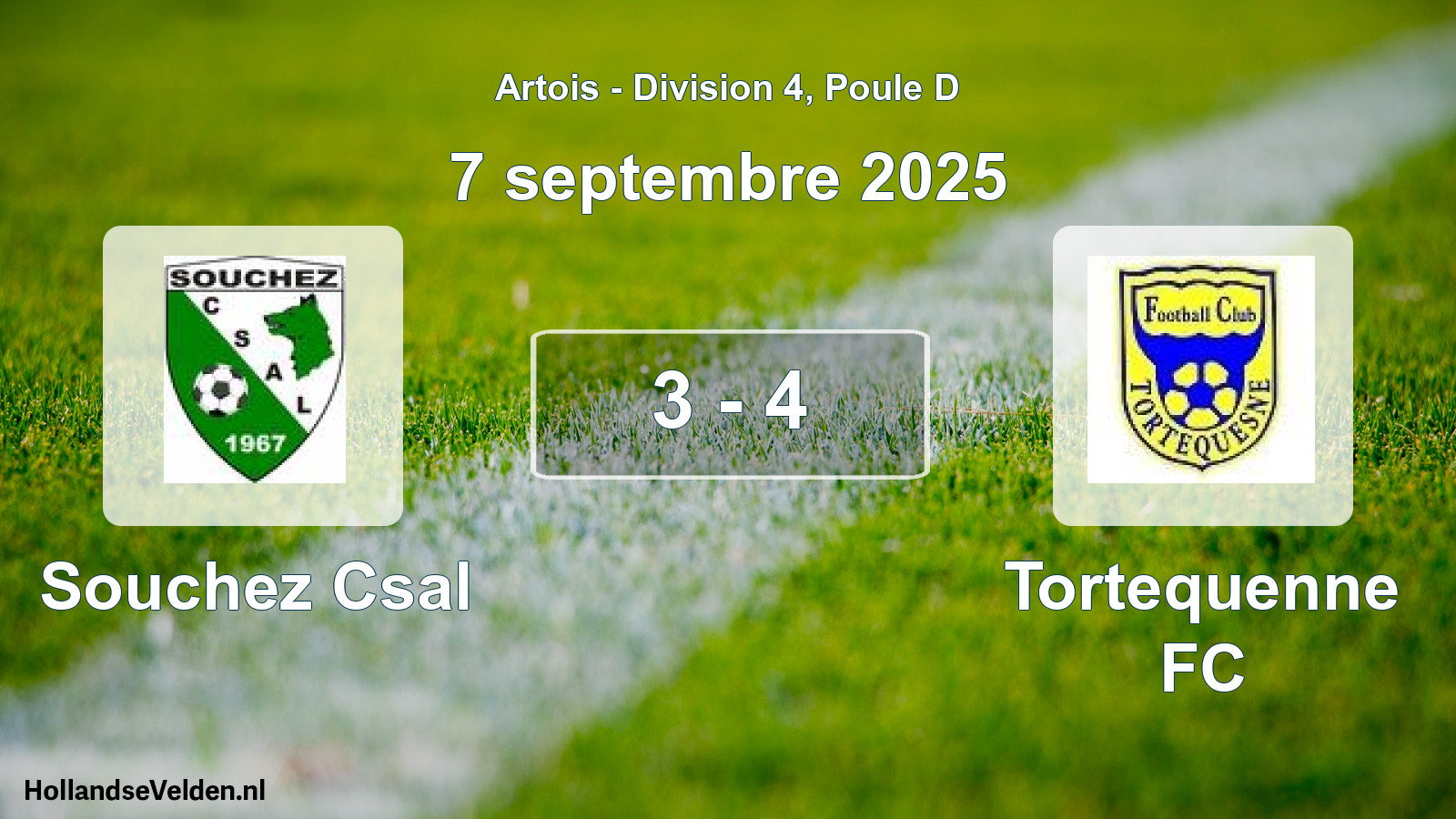 Match joué: Souchez Csal - Tortequenne FC 3 - 4 (7 septembre 2025)