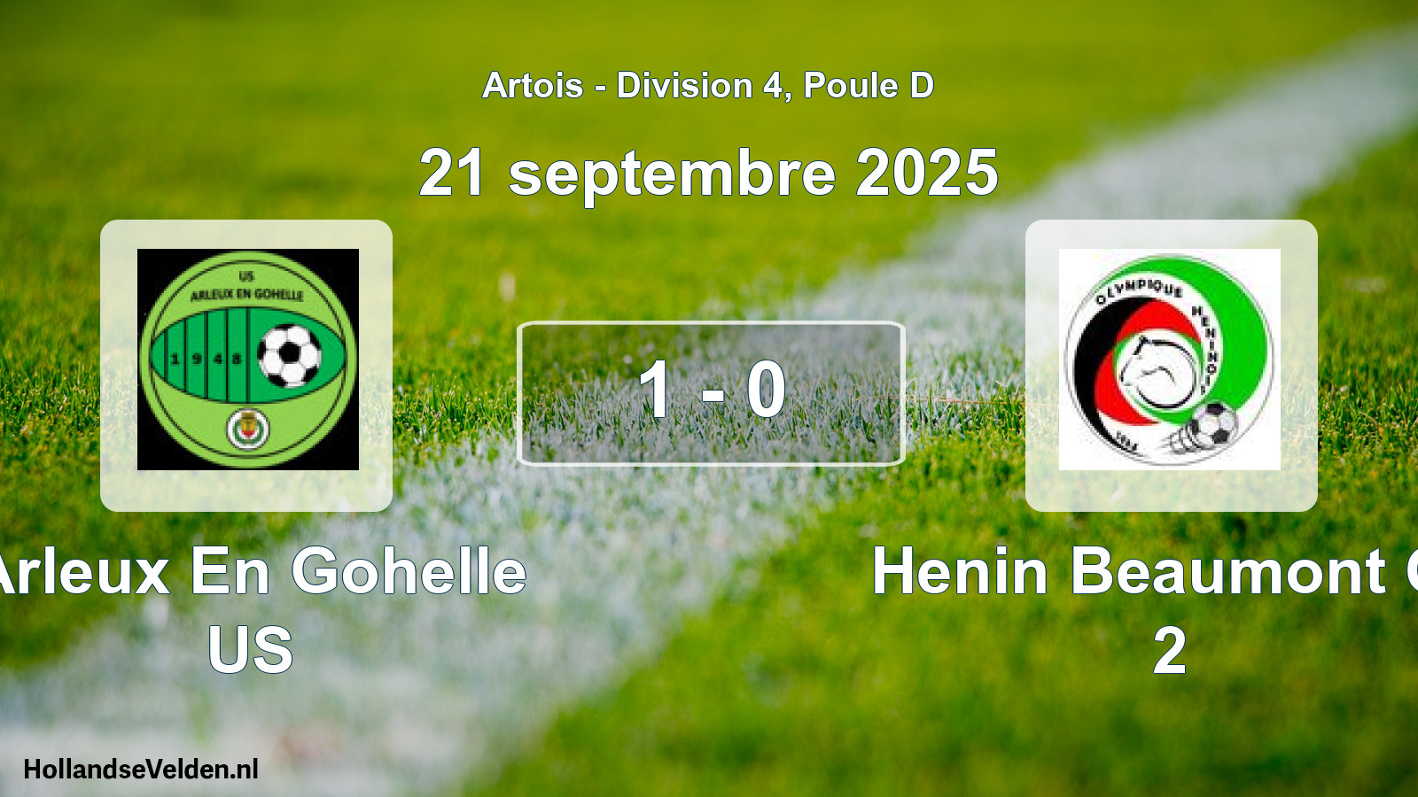 Total number of matches played: Arleux En Gohelle US - Henin Beaumont O. 2 1 - 0 (21 September 2025)