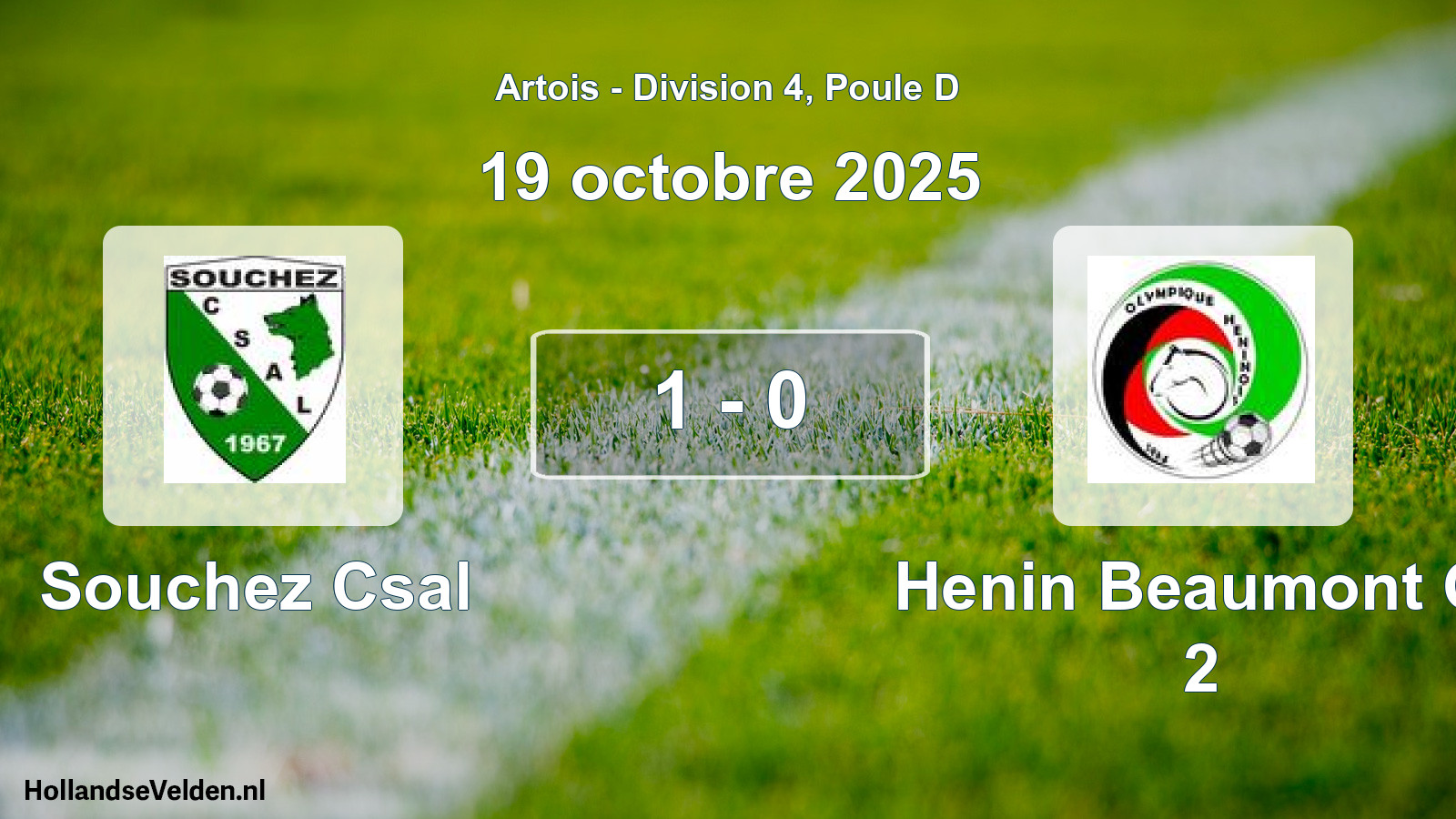 Total number of matches played: Souchez Csal - Henin Beaumont O. 2 1 - 0 (19 October 2025)