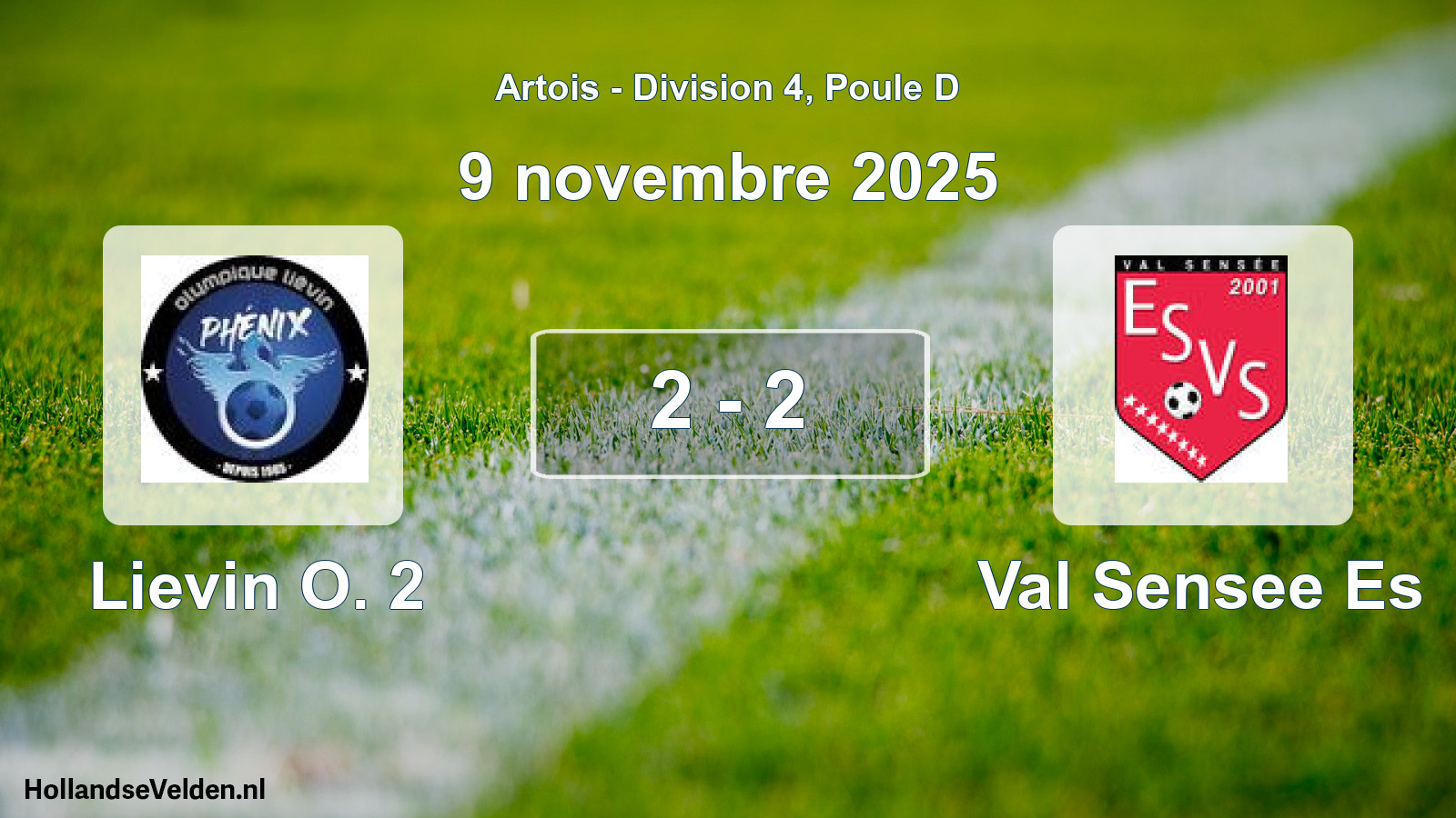 Match joué: Lievin O. 2 - Val Sensee Es 2 - 2 (9 novembre 2025)