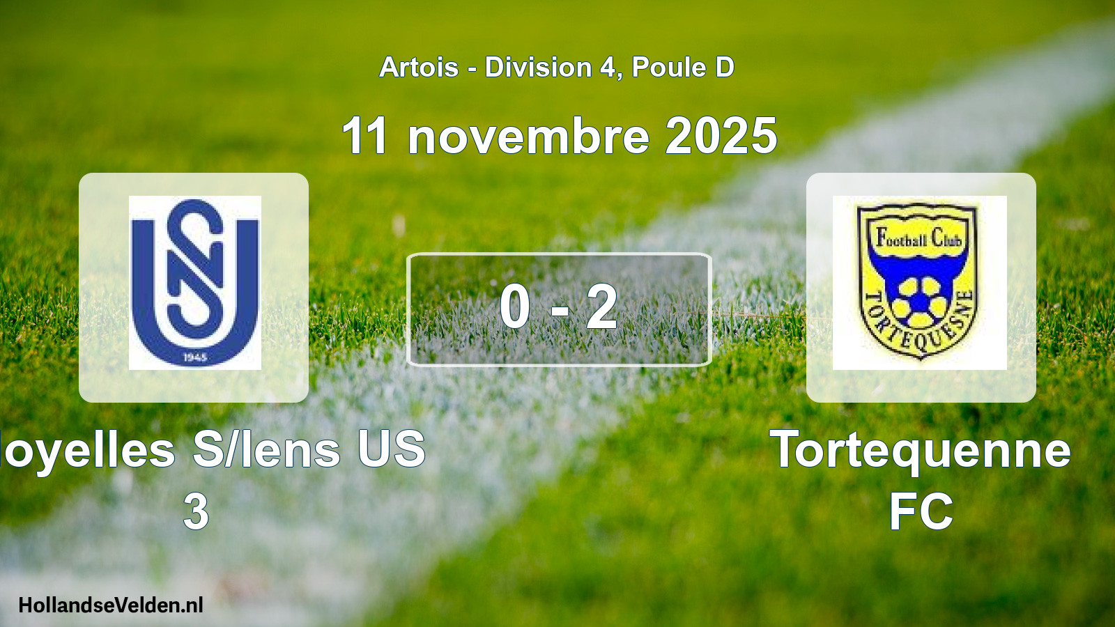 Total number of matches played: Noyelles S/lens US 3 - Tortequenne FC 0 - 2 (11 November 2025)