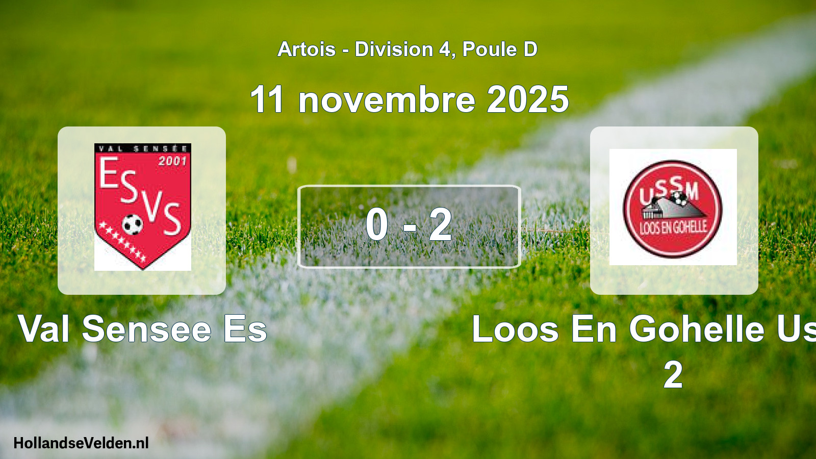 Total number of matches played: Val Sensee Es - Loos En Gohelle Ussm 2 0 - 2 (11 November 2025)