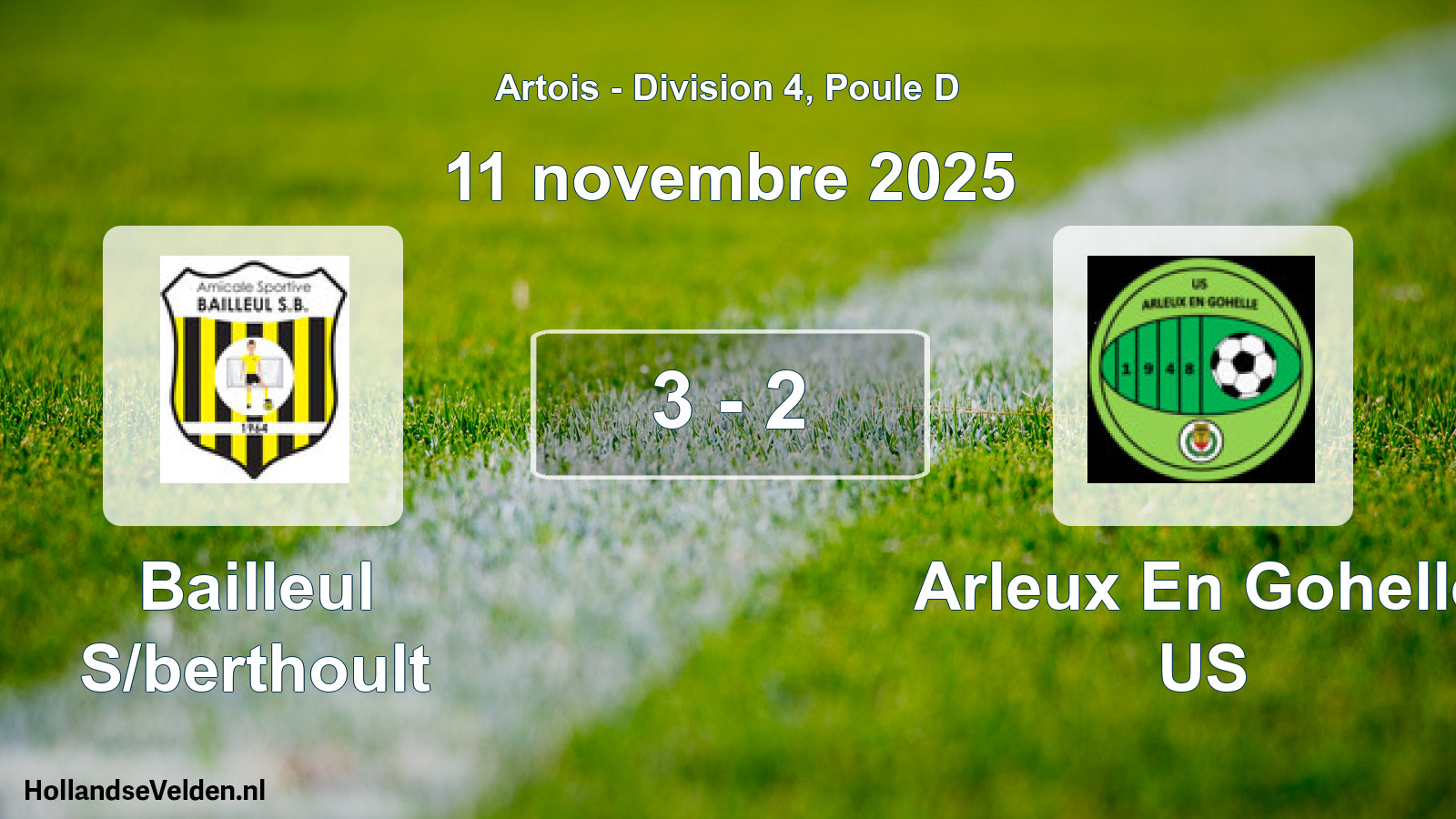 Match joué: Bailleul S/berthoult - Arleux En Gohelle US 3 - 2 (11 novembre 2025)