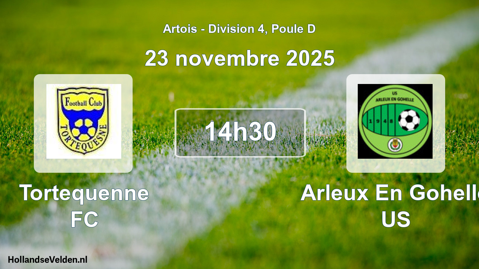 Match programmé: Tortequenne FC - Arleux En Gohelle US (23 novembre 2025)