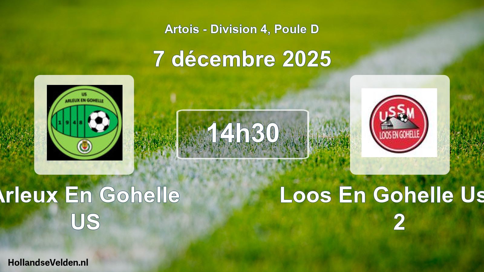 Match programmé: Arleux En Gohelle US - Loos En Gohelle Ussm 2 (7 décembre 2025)