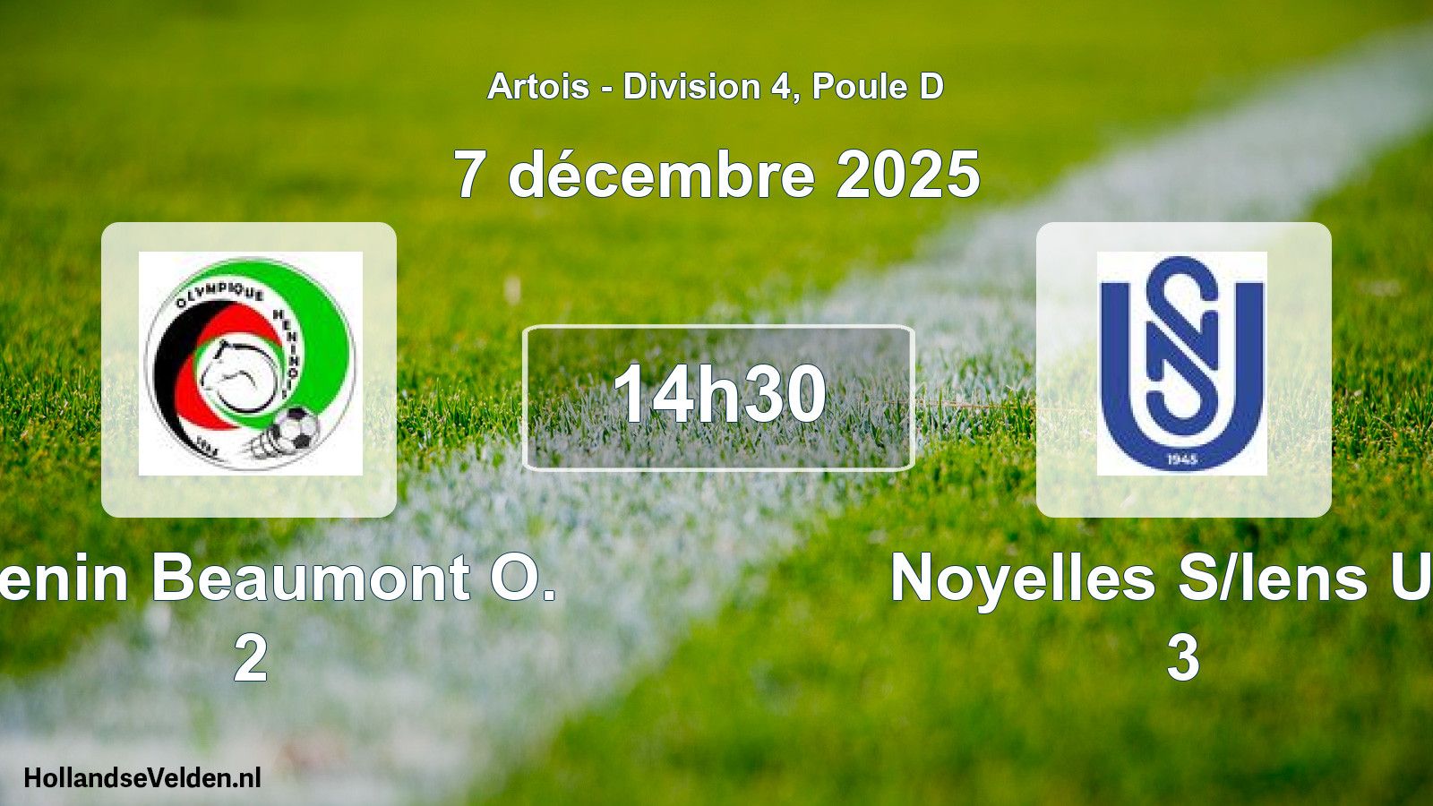 Geplande wedstrijd: Henin Beaumont O. 2 - Noyelles S/lens US 3 (7 december 2025)