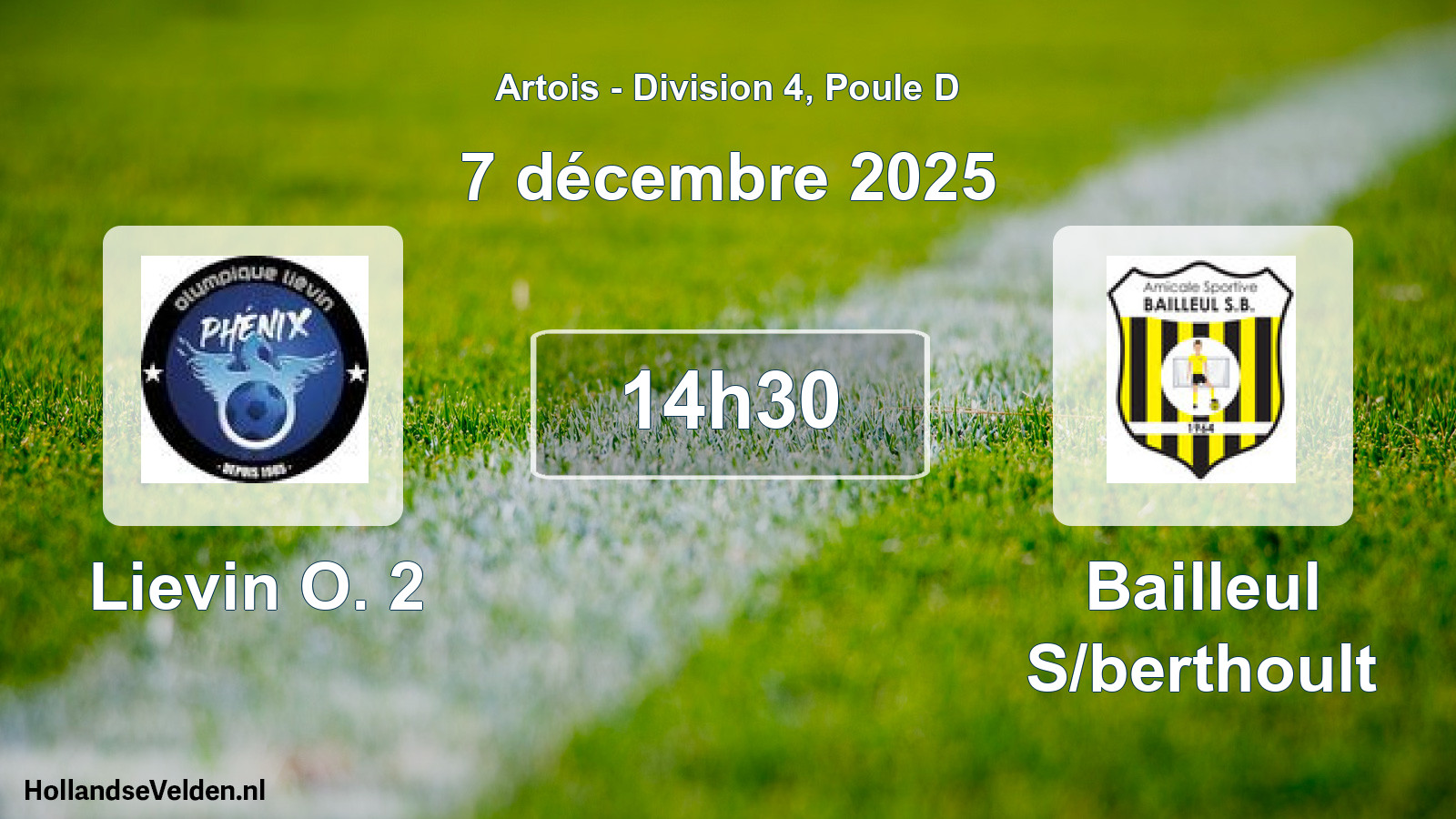 Geplande wedstrijd: Lievin O. 2 - Bailleul S/berthoult (7 december 2025)