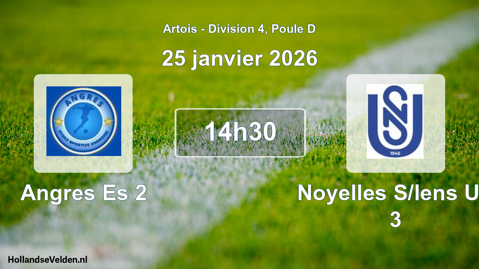 Match programmé: Angres Es 2 - Noyelles S/lens US 3 (25 janvier 2026)