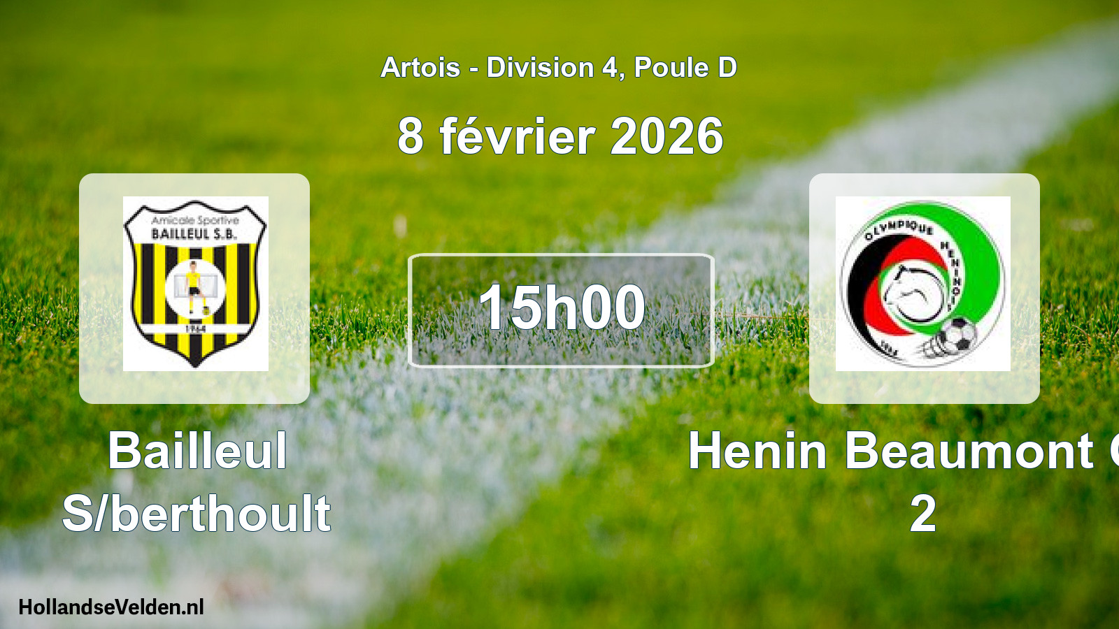 Match programmé: Bailleul S/berthoult - Henin Beaumont O. 2 (8 février 2026)