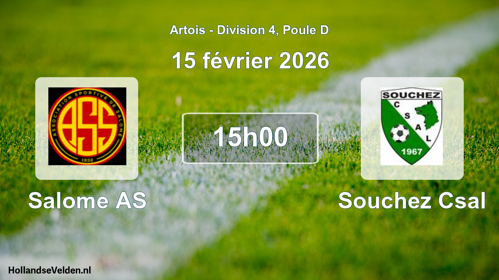 Match programmé: Salome AS - Souchez Csal (15 février 2026)