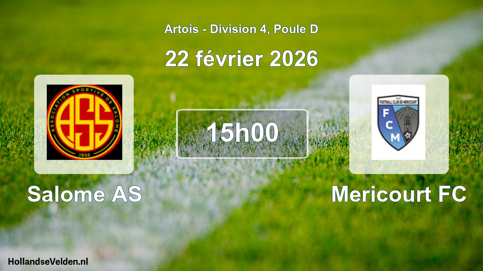 Match programmé: Salome AS - Mericourt FC (22 février 2026)
