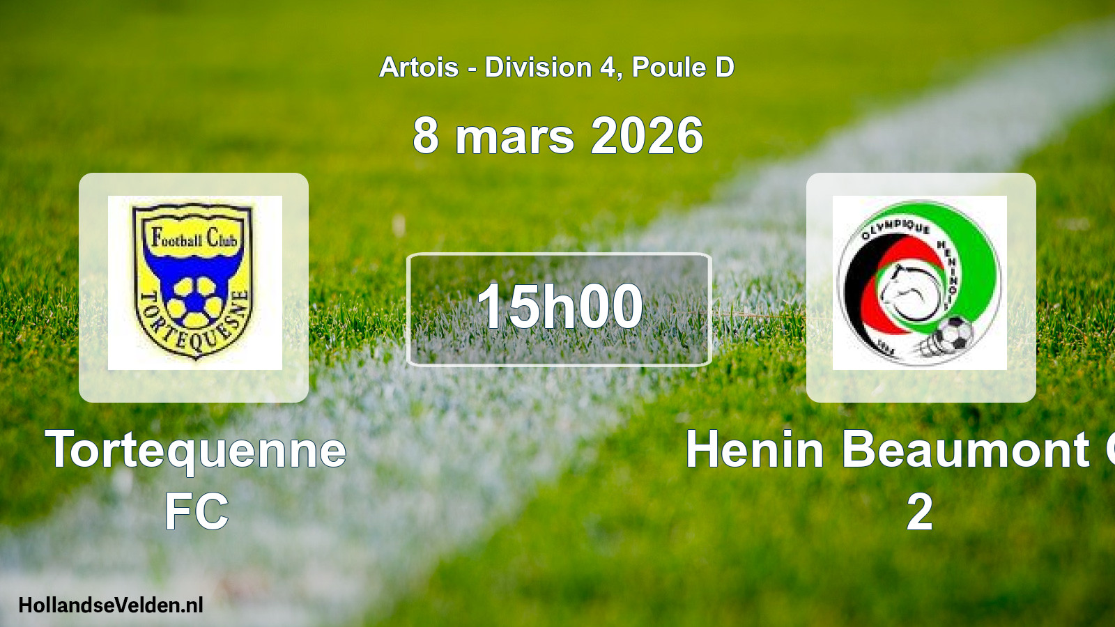 Match programmé: Tortequenne FC - Henin Beaumont O. 2 (8 mars 2026)