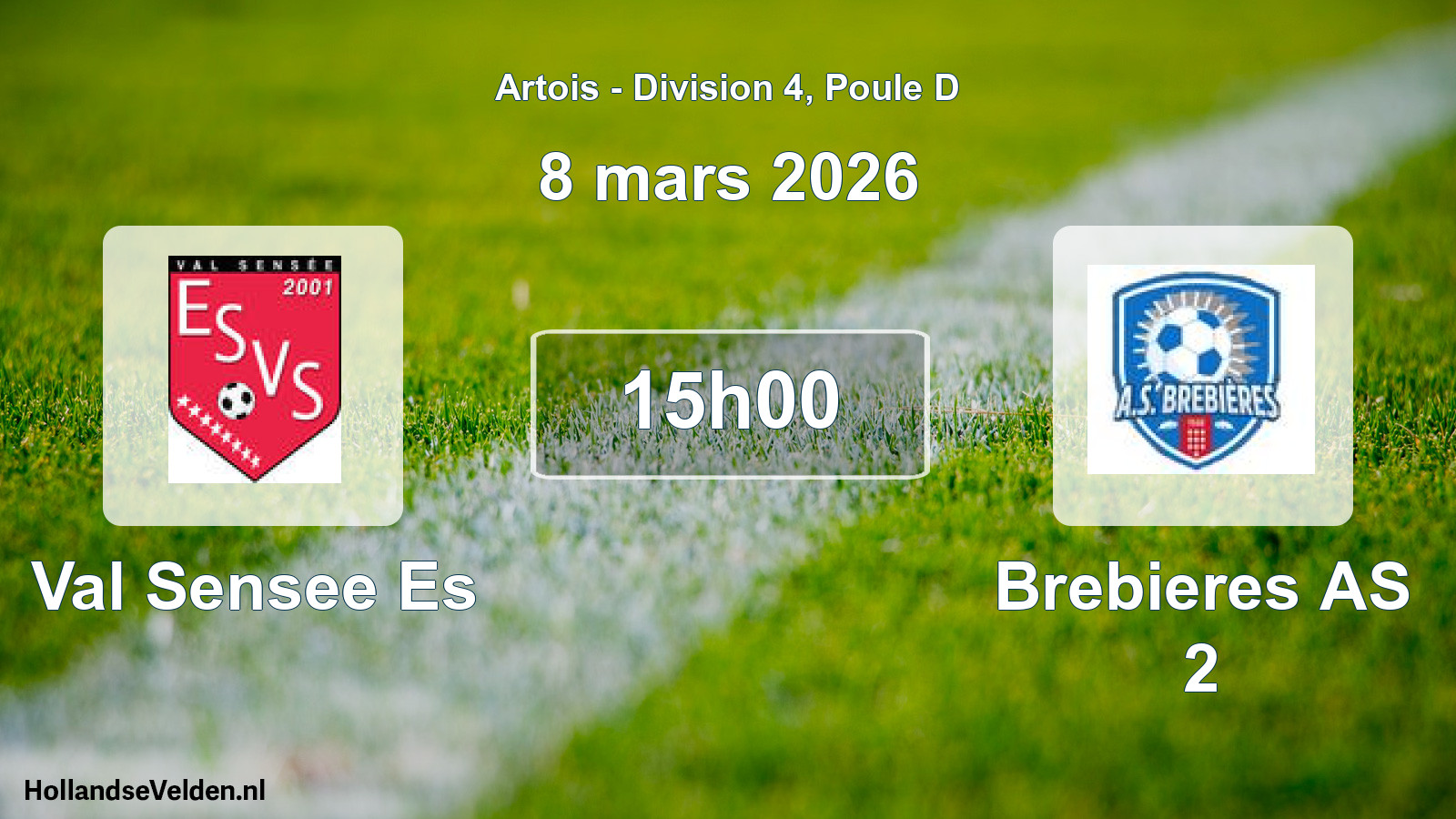 Match programmé: Val Sensee Es - Brebieres AS 2 (8 mars 2026)