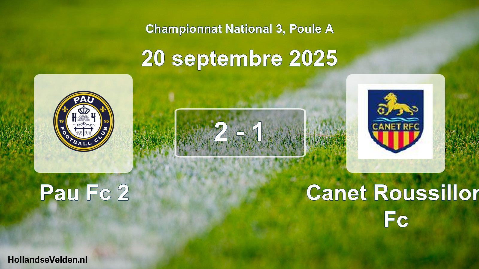 Gespeelde wedstrijd: Pau Fc 2 - Canet Roussillon Fc 2 - 1 (20 septembre 2025)