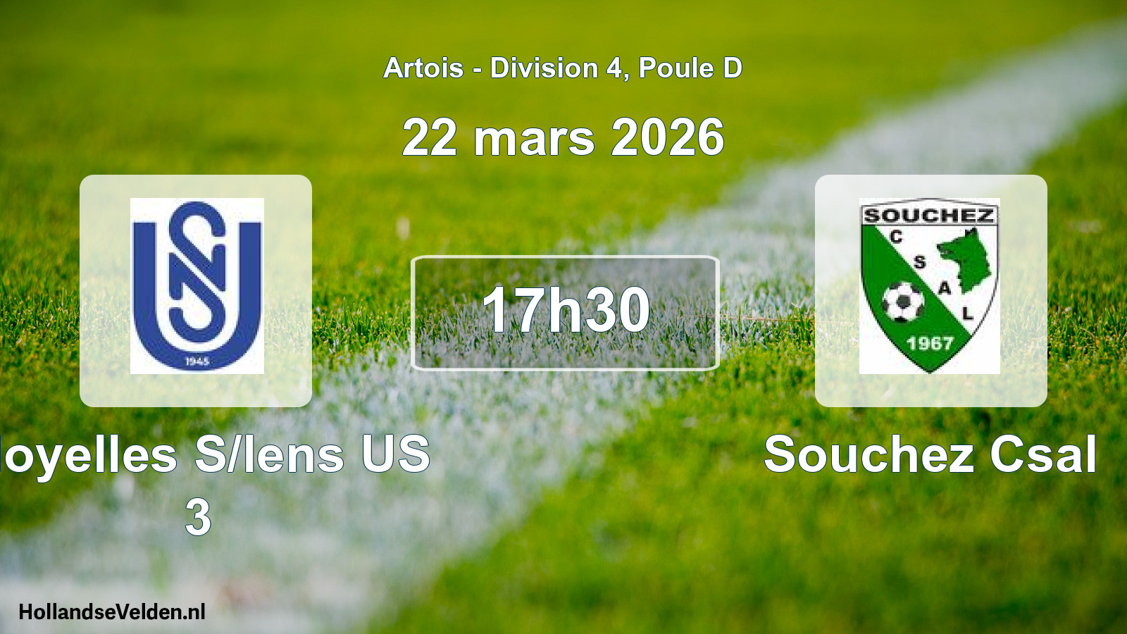Match programmé: Noyelles S/lens US 3 - Souchez Csal (22 mars 2026)