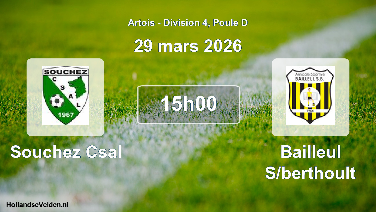 Match programmé: Souchez Csal - Bailleul S/berthoult (29 mars 2026)
