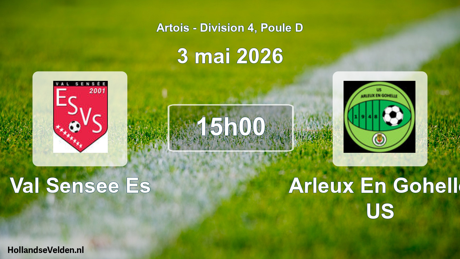 Scheduled Match: Val Sensee Es - Arleux En Gohelle US (3 May 2026)