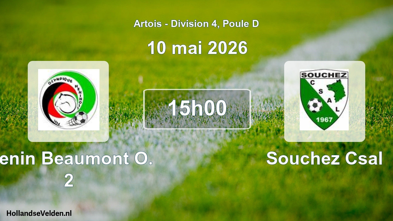 Match programmé: Henin Beaumont O. 2 - Souchez Csal (10 mai 2026)