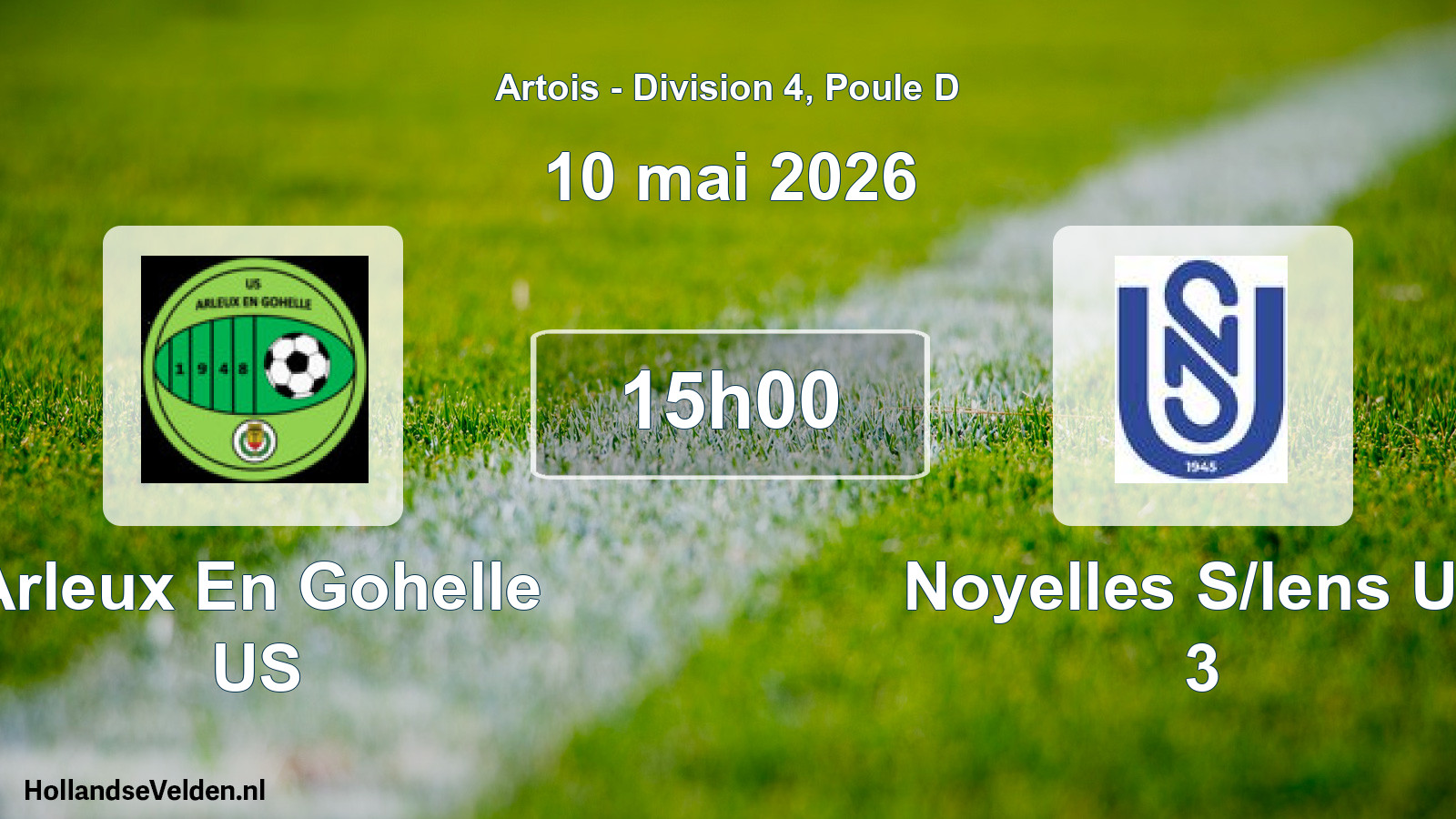 Match programmé: Arleux En Gohelle US - Noyelles S/lens US 3 (10 mai 2026)