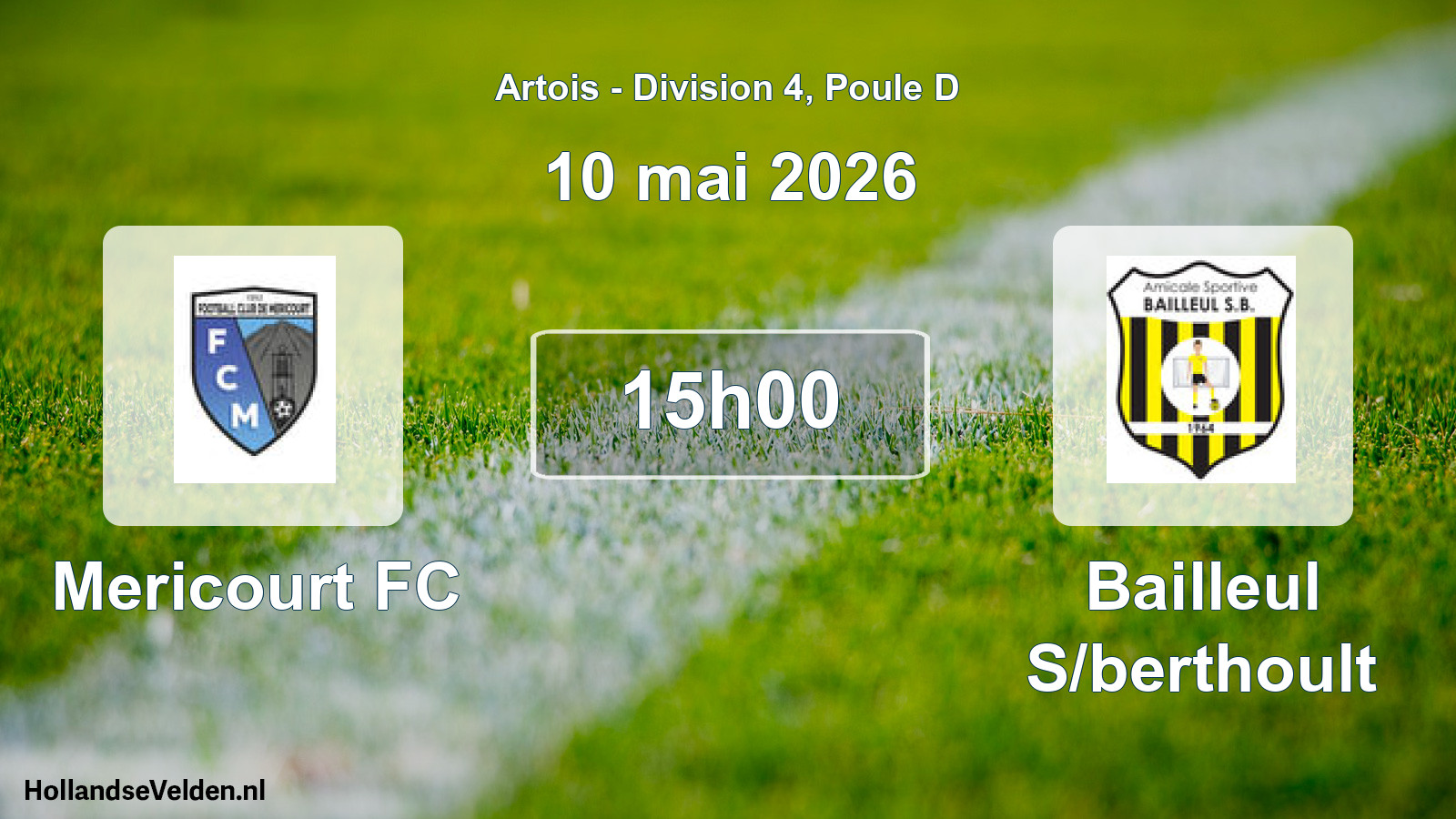 Match programmé: Mericourt FC - Bailleul S/berthoult (10 mai 2026)