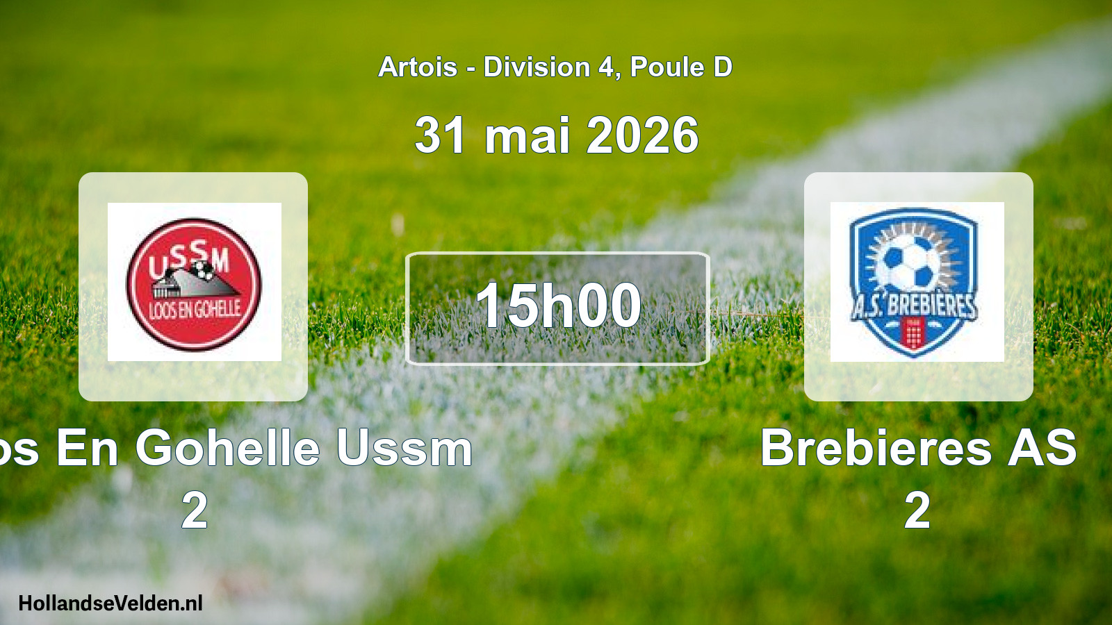 Match programmé: Loos En Gohelle Ussm 2 - Brebieres AS 2 (31 mai 2026)